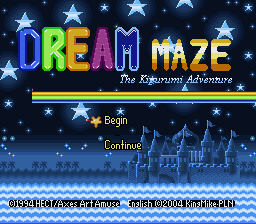 Dream Maze - The Kigurumi Adventure Title Screen
